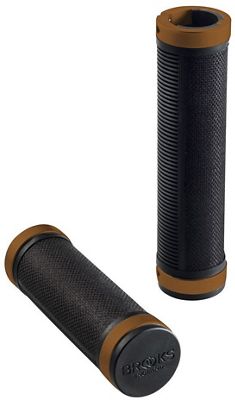 Brooks England Cambium Comfort Handlebar Grips - Black - Orange - 130mm/130mm, Black - Orange