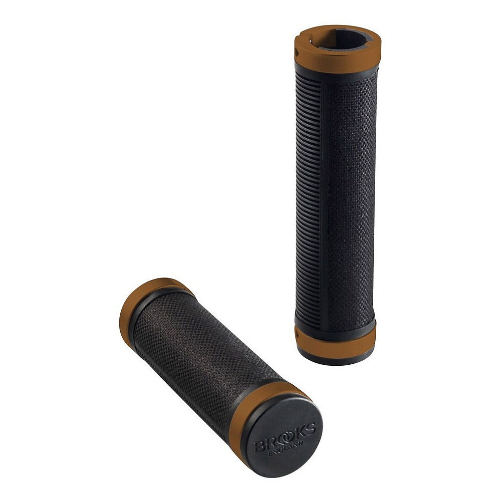 Poignées Brooks England Cambium Comfort - Noir - Orange - 130mm/130mm, Noir - Orange