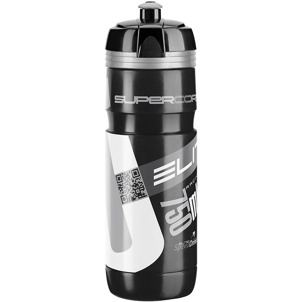 Elite SuperCorsa 750ml Water Bottle - Black-Silver Logo - OS}, Black-Silver Logo