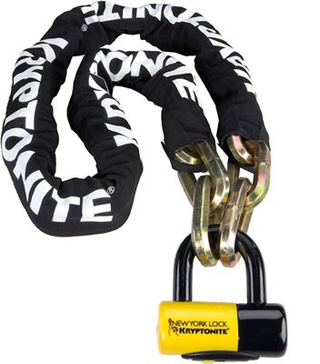 Kryptonite New York Fahgettaboudit Chain & Padlock - Black-White - Sold Secure Gold Rated, Black-White