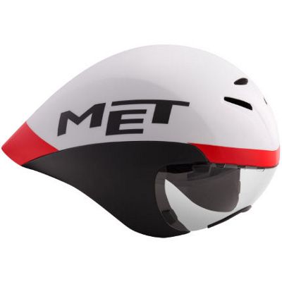 MET Drone Wide Body Helmet 2018 - White-Black-Red - M}, White-Black-Red