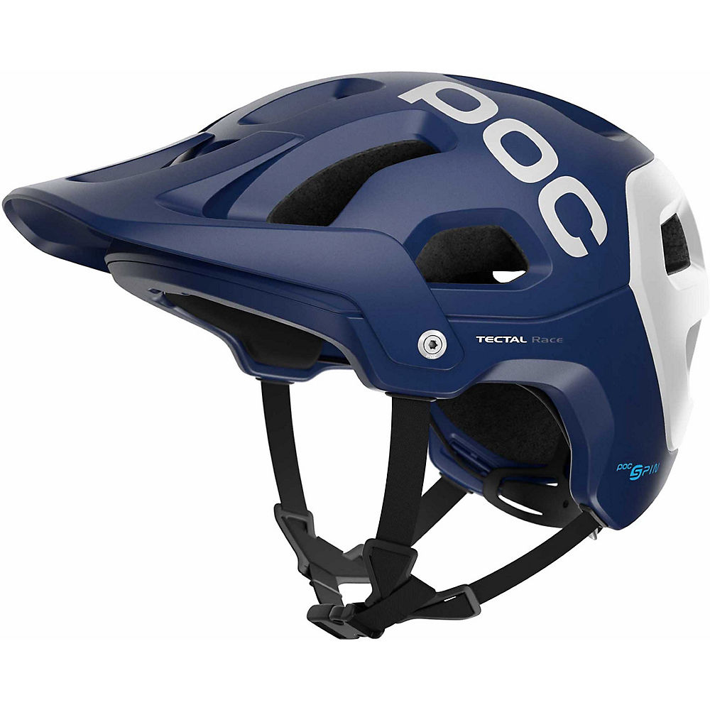 POC Tectal Race SPIN Helmet - Lead Blue-Hydrogen White Matt - XS/S}, Lead Blue-Hydrogen White Matt