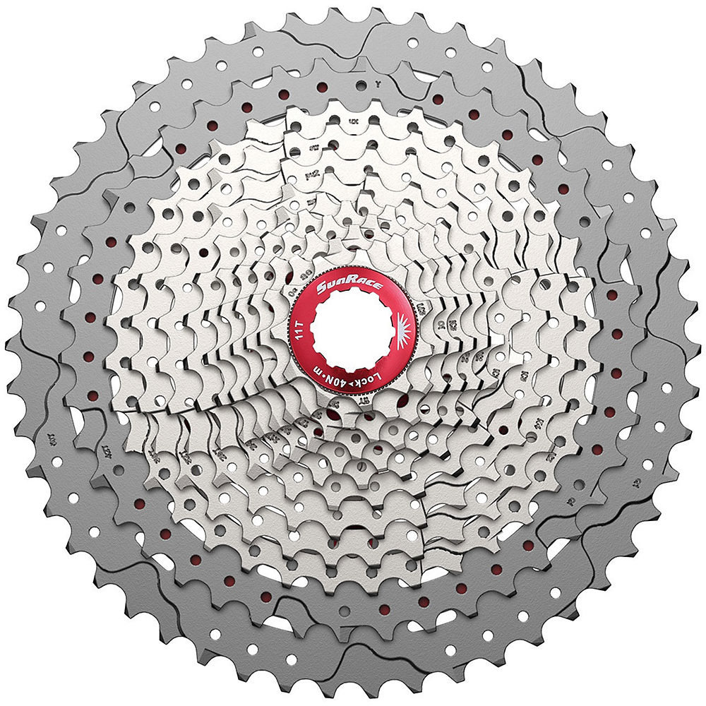 Cassette SunRace MZ90 (12 vitesses, 11-50 dents, Shimano/SRAM) - Argent métallique - 11-50t