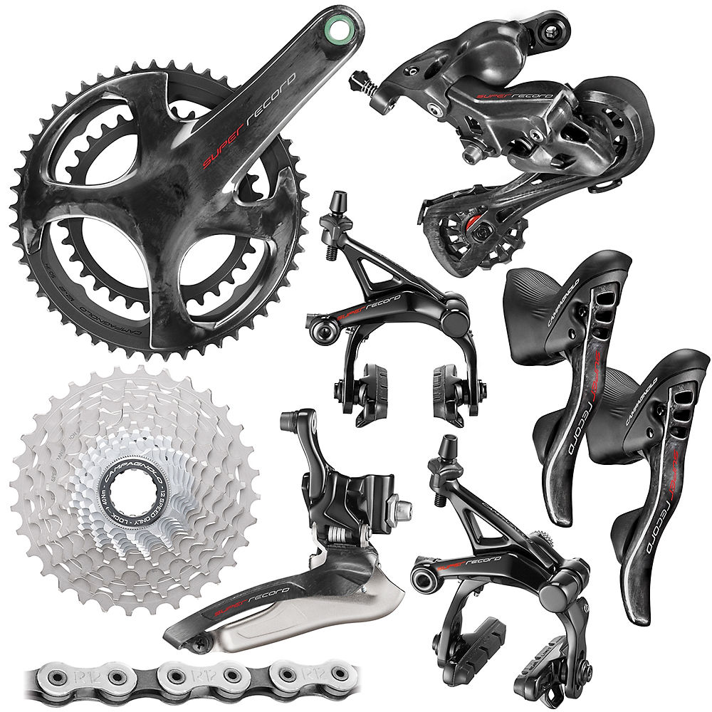Campagnolo Super Record 2x12 Speed Road Groupset - Black - 11-32t, Black
