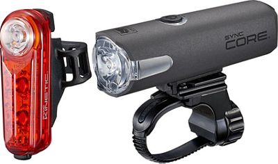 Cateye Sync Set Core & Kinetic Bike Light Set - Black, Black