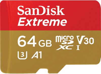 Carte Sandisk Extreme MicroSDXC (64 GB) 2018 - Noir