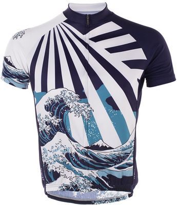 Primal Great Wave Sport Cut Jersey - Blue-White - S}, Blue-White