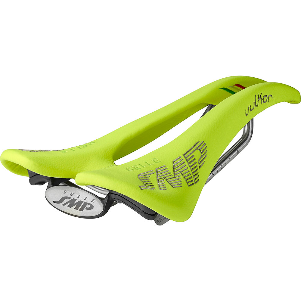 Selle SMP Vulkor Bike Saddle - Fluo Yellow - 136mm Wide, Fluo Yellow