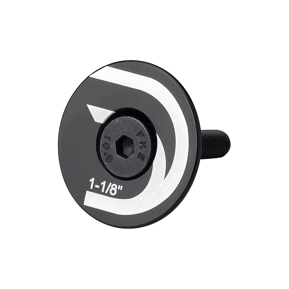 Bouchon supérieur Deda Elementi (plat avec vis M6) - Noir - 1.1/8, Noir