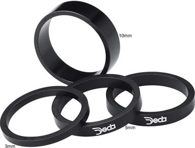 Deda Elementi Alloy Headset Spacers (10 Pack) - Black - 3mm 1"1/8, Black