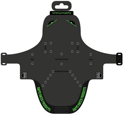 RapidRacerProducts Enduroguard Standard Front Mudguard - Black - Neon Green, Black - Neon Green