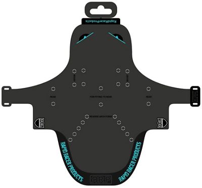 RapidRacerProducts Enduroguard Standard Front Mudguard - Black - Turquoise, Black - Turquoise