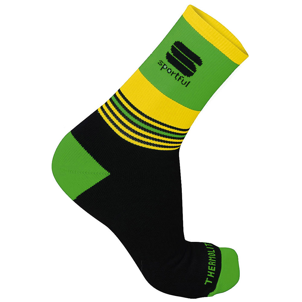 Image of Chaussettes Sportful Arctic 13 - Black-Green Fluo, Black-Green Fluo