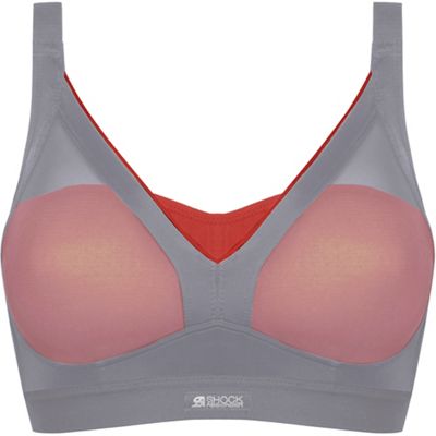 Brassière Shock Absorber active shaped support (rembourrée, ardoise) - slate grey and grenadine - 32a, slate grey and grenadine