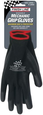 Finish Line Cycle Mechanic Grip Gloves - Black - Small - Medium}, Black