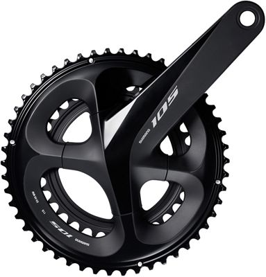 Shimano 105 R7000 11sp Compact Double Chainset - Black - 50.34t}, Black