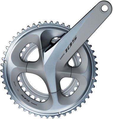 Shimano 105 R7000 11sp Compact Double Chainset - Silver - 50.34t}, Silver