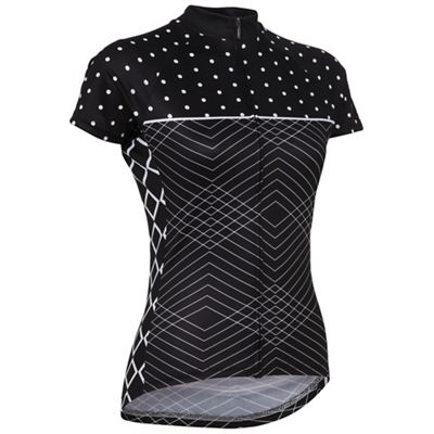 Primal Women's PolkaLine Short Sleeve Jersey - Black-White - S}, Black-White