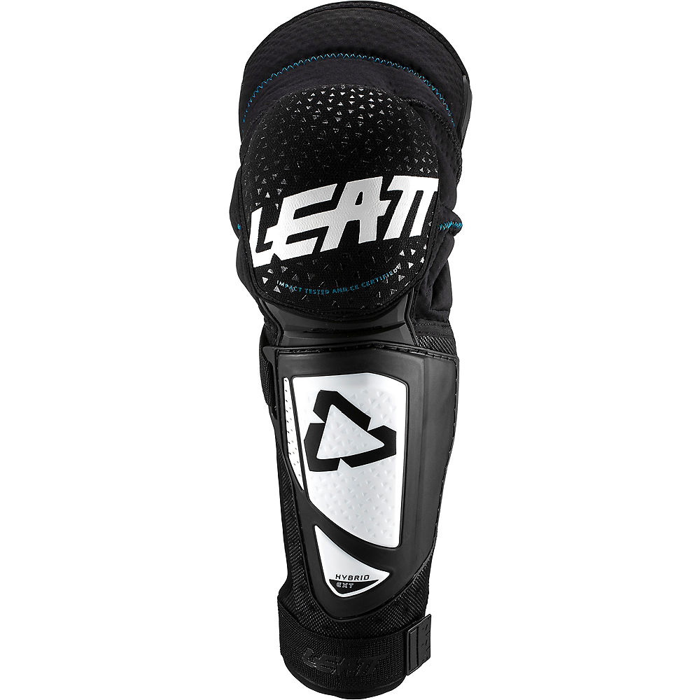 Leatt Junior Knee & Shin Guard 3DF Hybrid EXT - Blanc-Noir - One Size, Blanc-Noir