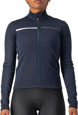 Castelli Women's Sinergia Long Sleeve Jersey - Savile Blue-Silver - L}, Savile Blue-Silver