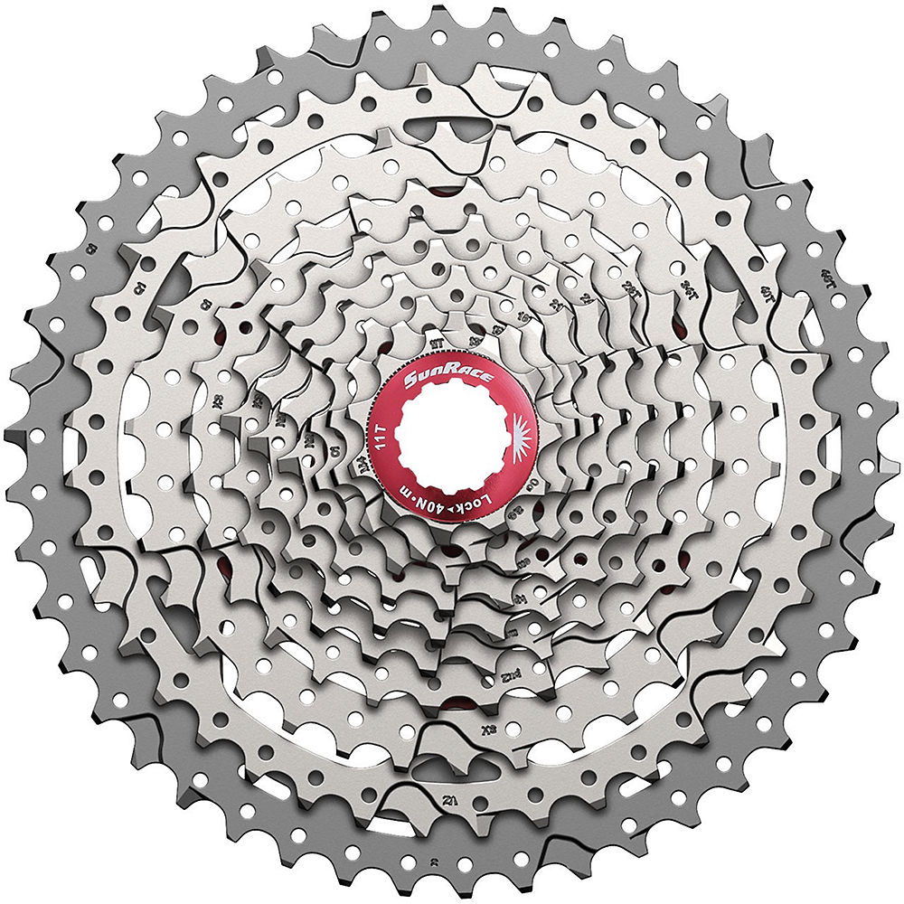 Cassette SunRace MX3 (10 vitesses, 11-46 dents) - Argent - 11-46t, Argent