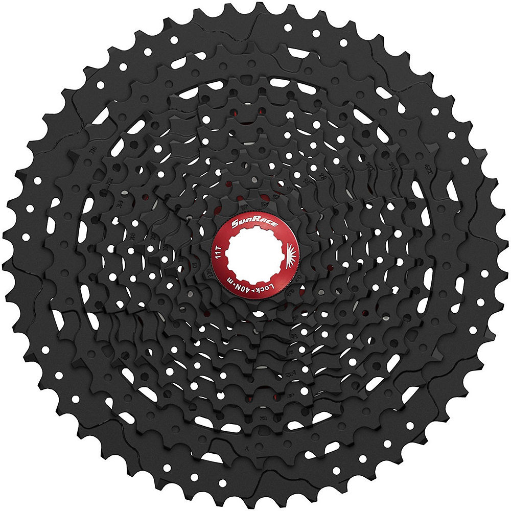 SunRace MX80 11 Speed Mountain Bike Cassette - Black - 11-50t}, Black