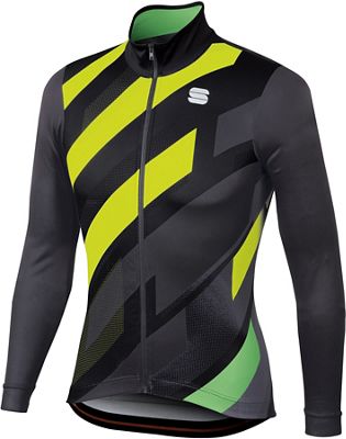 Maillot Sportful Volt (thermique, manches longues) - Black-Anthracite-Yellow Fluo