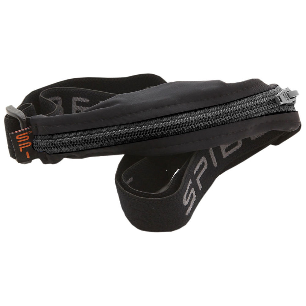 SPIBelt Running Belt with Large 8.9 Inch Pocket - Black-Black Zip - One Size}, Black-Black Zip