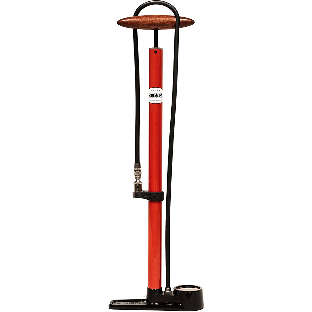 Image of Silca Pista Floor Track Pump - Red, Red