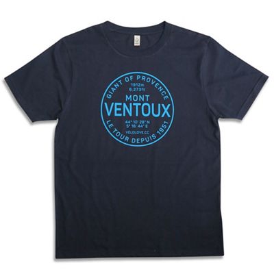 Velolove Mont Ventoux Organic T-Shirt - Navy-Sky Blue - XL