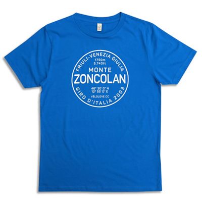 Velolove Monte Zoncolan Organic T-Shirt  - Azzurri Blue, Azzurri Blue