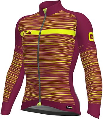 Alé PRR The End Long Sleeve Jersey - Bordeaux-Fluro Yellow