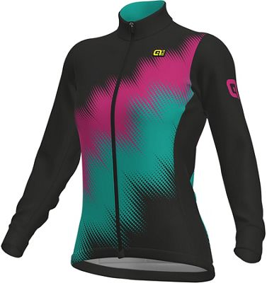 Maillot Femme Alé Pulse (manches longues) - Noir/Rose/Turquoise - XS