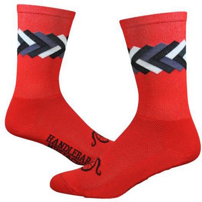 Defeet Handlebar Mustache (Big Twisted) Socks - Rouge