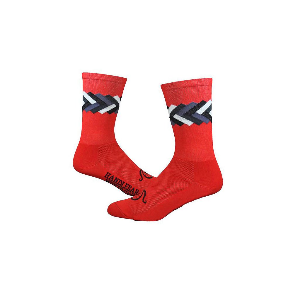 Defeet Handlebar Mustache (Big Twisted) Socks - Rouge