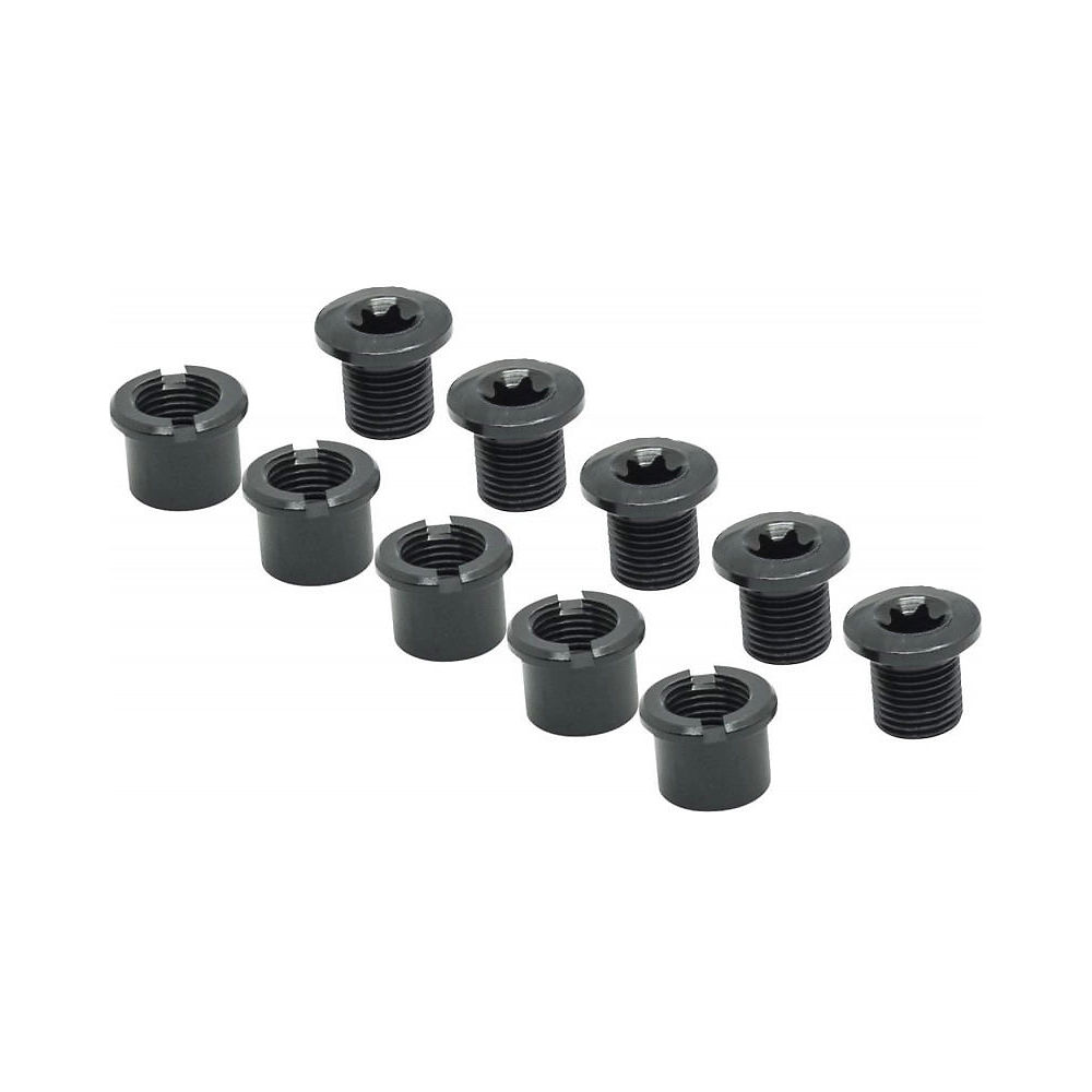 TA Alloy Double Chain Ring Bolts (Set of 5) - Black, Black