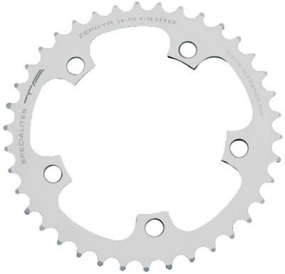 TA 110 PCD Zephyr Middle Road Chainring - Silver - 5-Bolt, Silver