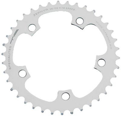 TA 110 PCD Zephyr Middle Road Chainring - Argent - 4-Bolt, Argent