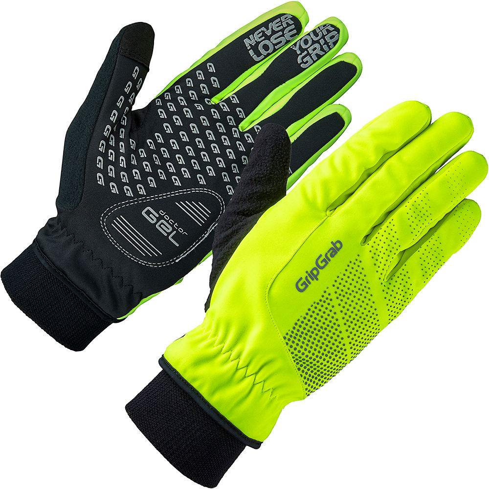 GripGrab Ride Hi-Vis Windproof Winter Glove - Jaune fluo - M, Jaune fluo