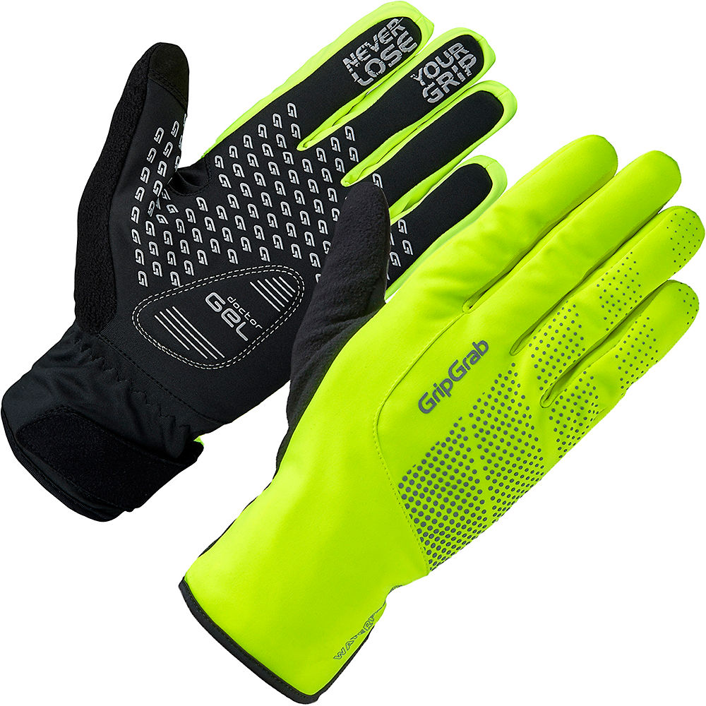 Gants GripGrab Ride (imperméables, haute visibilité, hiver) - Jaune fluo - XS, Jaune fluo