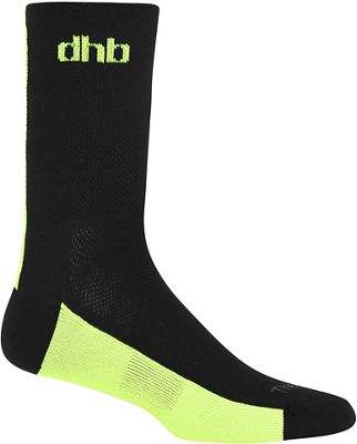 Chaussettes dhb Aeron Thermalite - Noir/Fluro Yellow - XS