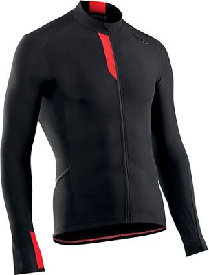 Maillot Northwave Fahrenheit (manches longues)  - Noir/Rouge, Noir/Rouge