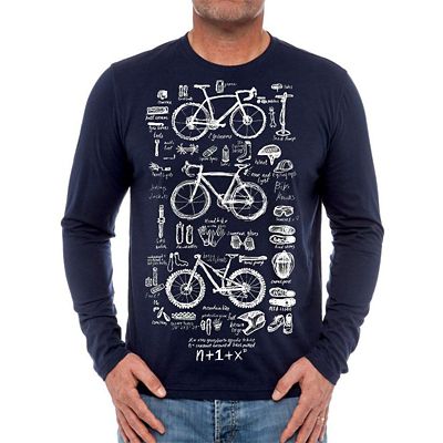 Cycology Bike Maths Long Sleeve T-Shirt - Marine, Marine