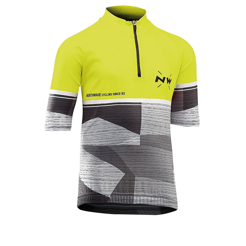 Maillot Enfant Northwave Origin - Yellow Fluo/Gris - 5-6 years
