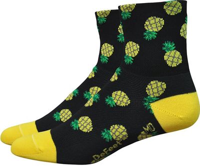 Defeet Women's Aireator 3 Pineapple Socks - Black-Green-Yellow