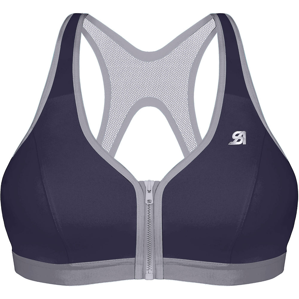 Shock Absorber Active Zipped Plunge Sports Bra (Summer) Summer Fun Blue 34DD, Summer Fun Blue