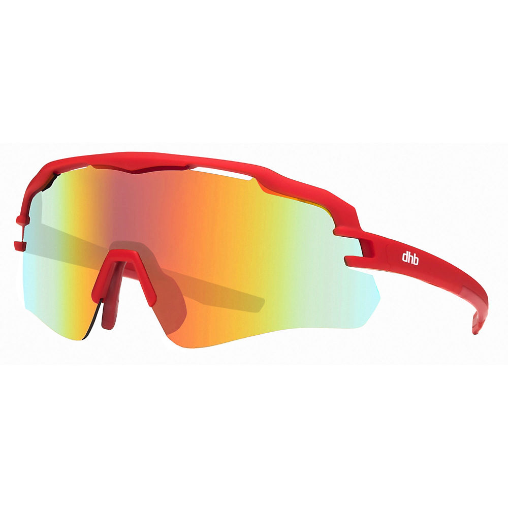 Lunettes de soleil dhb Polygon (verres Revo) - Rouge mat