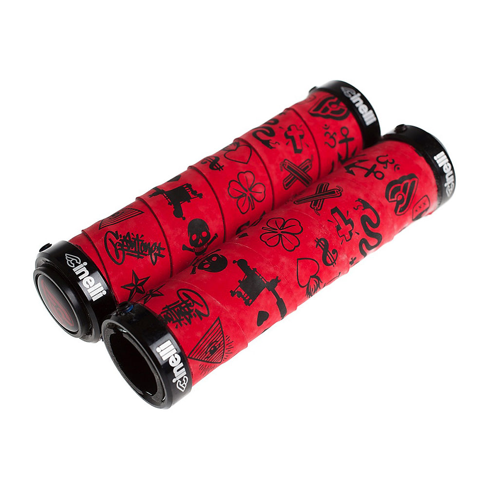 Poignées Cinelli Mike Giant Art - Rouge - 129mm, Rouge