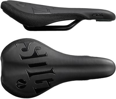 SDG Fly Junior Steel Rail MTB Saddle - Black - Black - 235mm Long x 122mm Wide, Black - Black