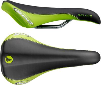SDG Bel Air Cro-Mo Rail Saddle - Black - Green - 140mm Wide, Black - Green